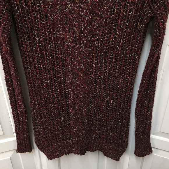 Buffalo David Bitton Red Open Knit Sweater w/ Subtle Sparkle - Picture 3 of 16